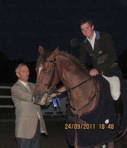 Leinster Chairman Charlie Murphy with Vincent Byrne winner of the Grand Prix in Barnadown