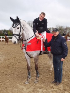 john Floody and mise le meas winners of the spring tour gp at barnadown 3-4-16 with maurice cousins photo by Laurence dunne Jumpinaction.net